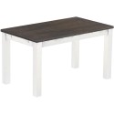 Esstisch 140x80 Rio Classico Granitgrau Weiss massiver Pinien Holztisch - vorgerichtet für Ansteckplatten - Tisch ausziehbar
