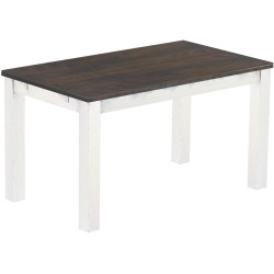 Esstisch 140x80 Rio Classico Granitgrau Weiss massiver Pinien Holztisch - vorgerichtet für Ansteckplatten - Tisch ausziehbar