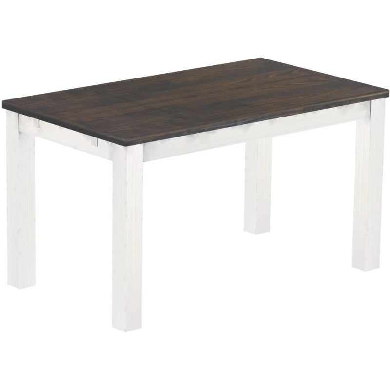 Esstisch 140x80 Rio Classico Granitgrau Weiss massiver Pinien Holztisch - vorgerichtet für Ansteckplatten - Tisch ausziehbar