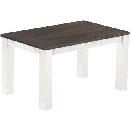 Esstisch 140x90 Rio Classico Granitgrau Weiss massiver Pinien Holztisch - vorgerichtet für Ansteckplatten - Tisch ausziehbar