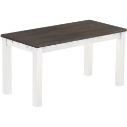 Esstisch 150x73 Rio Classico Granitgrau Weiss massiver Pinien Holztisch - vorgerichtet für Ansteckplatten - Tisch ausziehbar