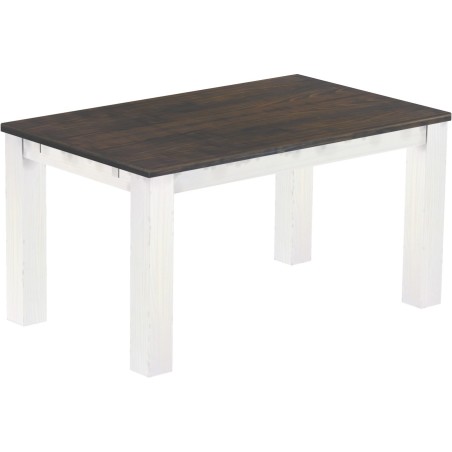 Esstisch 150x90 Rio Classico Granitgrau Weiss massiver Pinien Holztisch - vorgerichtet für Ansteckplatten - Tisch ausziehbar