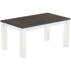 Esstisch 160x90 Rio Classico Granitgrau Weiss massiver Pinien Holztisch - vorgerichtet für Ansteckplatten - Tisch ausziehbar
