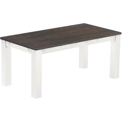 Esstisch 180x90 Rio Classico Granitgrau Weiss massiver Pinien Holztisch - vorgerichtet für Ansteckplatten - Tisch ausziehbar