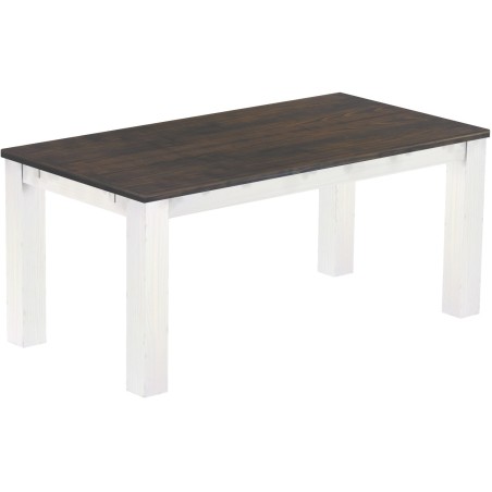 Esstisch 180x90 Rio Classico Granitgrau Weiss massiver Pinien Holztisch - vorgerichtet für Ansteckplatten - Tisch ausziehbar