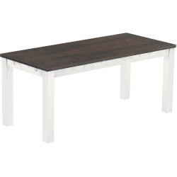 Esstisch 180x80 Rio Classico Granitgrau Weiss massiver Pinien Holztisch - vorgerichtet für Ansteckplatten - Tisch ausziehbar
