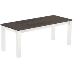 Esstisch 200x80 Rio Classico Granitgrau Weiss massiver Pinien Holztisch - vorgerichtet für Ansteckplatten - Tisch ausziehbar