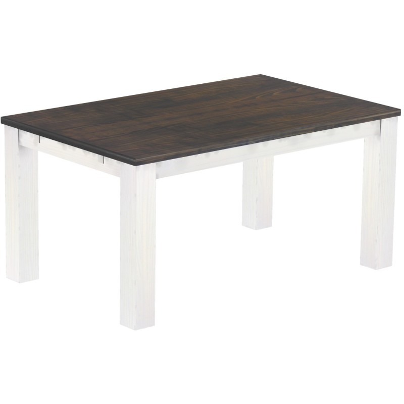 Esstisch 160x100 Rio Classico Granitgrau Weiss massiver Pinien Holztisch - vorgerichtet für Ansteckplatten - Tisch ausziehbar
