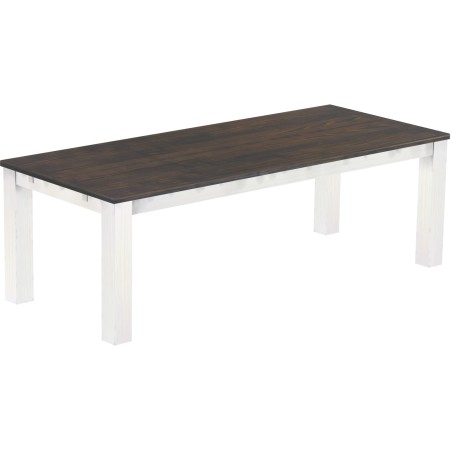 Esstisch 240x100 Rio Classico Granitgrau Weiss massiver Pinien Holztisch - vorgerichtet für Ansteckplatten - Tisch ausziehbar