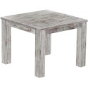 Esstisch 100x100 Rio Classico Shabby Nussbaum massiver Pinien Holztisch - vorgerichtet für Ansteckplatten - Tisch ausziehbar