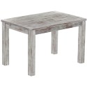 Esstisch 120x80 Rio Classico Shabby Nussbaum massiver Pinien Holztisch - vorgerichtet für Ansteckplatten - Tisch ausziehbar
