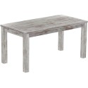 Esstisch 160x80 Rio Classico Shabby Nussbaum massiver Pinien Holztisch - vorgerichtet für Ansteckplatten - Tisch ausziehbar