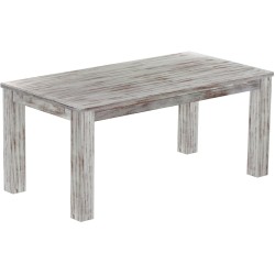 Esstisch 180x90 Rio Classico Shabby Nussbaum massiver Pinien Holztisch - vorgerichtet für Ansteckplatten - Tisch ausziehbar