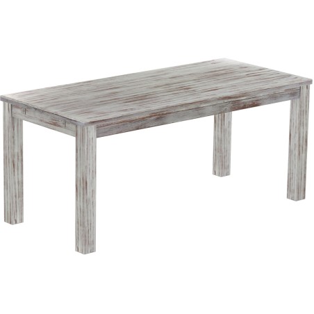 Esstisch 180x80 Rio Classico Shabby Nussbaum massiver Pinien Holztisch - vorgerichtet für Ansteckplatten - Tisch ausziehbar
