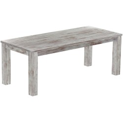 Esstisch 208x90 Rio Classico Shabby Nussbaum massiver Pinien Holztisch - vorgerichtet für Ansteckplatten - Tisch ausziehbar