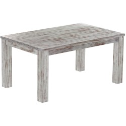 Esstisch 160x100 Rio Classico Shabby Nussbaum massiver Pinien Holztisch - vorgerichtet für Ansteckplatten - Tisch ausziehbar