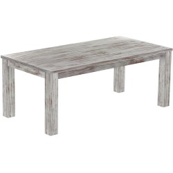 Esstisch 200x100 Rio Classico Shabby Nussbaum massiver Pinien Holztisch - vorgerichtet für Ansteckplatten - Tisch ausziehbar