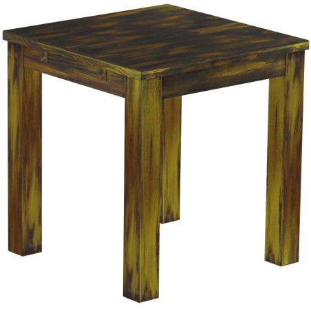 Esstisch 73x73 Rio Classico Goldmix massiver Pinien Holztisch - vorgerichtet für Ansteckplatten - Tisch ausziehbar