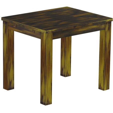 Esstisch 90x73 Rio Classico Goldmix massiver Pinien Holztisch - vorgerichtet für Ansteckplatten - Tisch ausziehbar