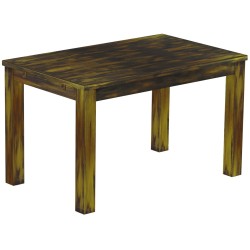 Esstisch 130x80 Rio Classico Goldmix massiver Pinien Holztisch - vorgerichtet für Ansteckplatten - Tisch ausziehbar