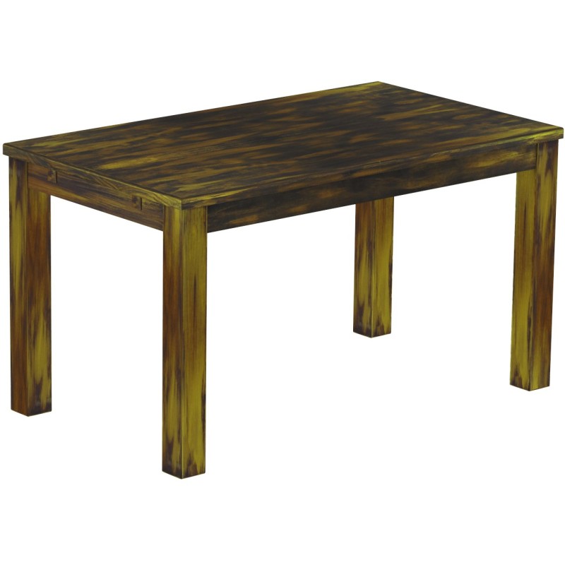 Esstisch 140x80 Rio Classico Goldmix massiver Pinien Holztisch - vorgerichtet für Ansteckplatten - Tisch ausziehbar
