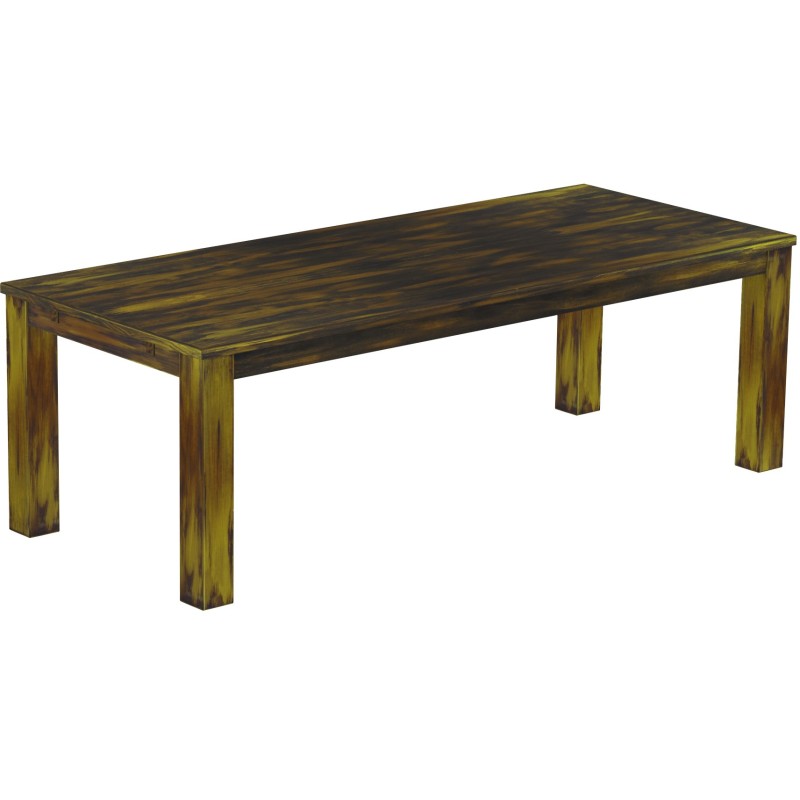 Esstisch 240x100 Rio Classico Goldmix massiver Pinien Holztisch - vorgerichtet für Ansteckplatten - Tisch ausziehbar