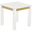 Esstisch 80x80 Rio Classico Snow Brasil massiver Pinien Holztisch - vorgerichtet für Ansteckplatten - Tisch ausziehbar