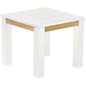 Esstisch 90x90 Rio Classico Snow Brasil massiver Pinien Holztisch - vorgerichtet für Ansteckplatten - Tisch ausziehbar