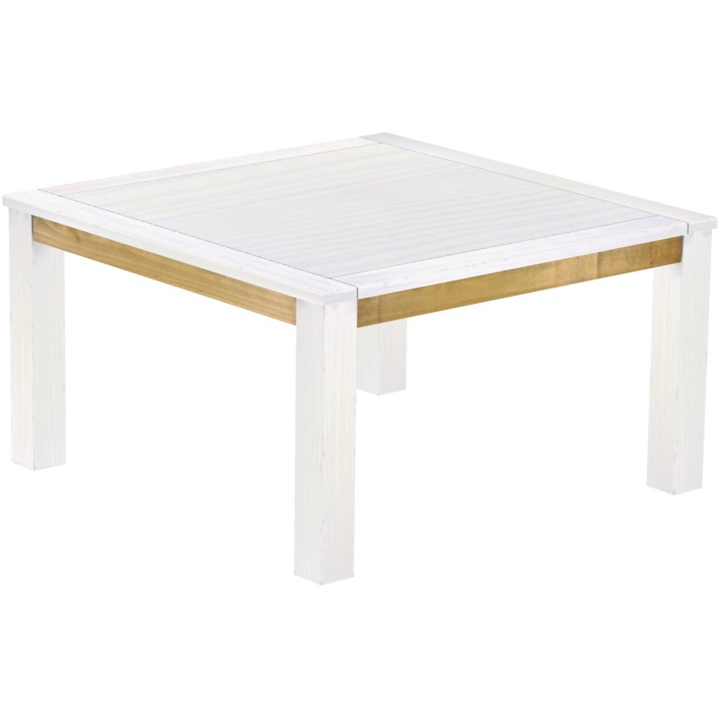Esstisch 140x140 Rio Classico Snow Brasil massiver Pinien Holztisch - Tischplatte mit Sperrholzeinlage
