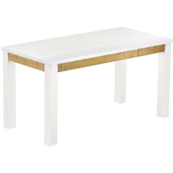 Esstisch 150x73 Rio Classico Snow Brasil massiver Pinien Holztisch - vorgerichtet für Ansteckplatten - Tisch ausziehbar