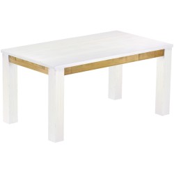 Esstisch 160x90 Rio Classico Snow Brasil massiver Pinien Holztisch - vorgerichtet für Ansteckplatten - Tisch ausziehbar