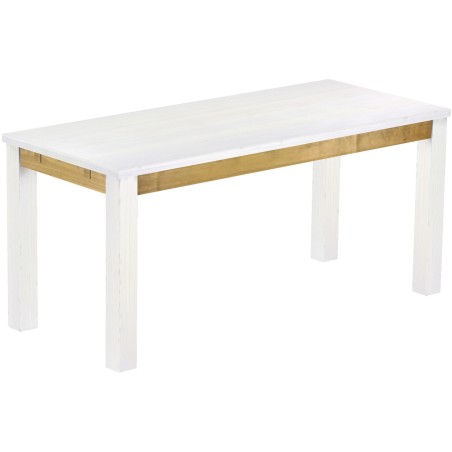 Esstisch 170x73 Rio Classico Snow Brasil massiver Pinien Holztisch - vorgerichtet für Ansteckplatten - Tisch ausziehbar
