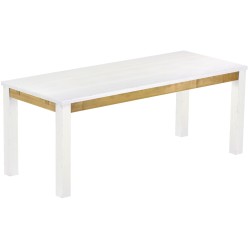 Esstisch 200x80 Rio Classico Snow Brasil massiver Pinien Holztisch - vorgerichtet für Ansteckplatten - Tisch ausziehbar