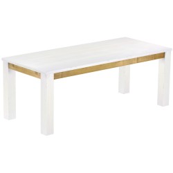 Esstisch 208x90 Rio Classico Snow Brasil massiver Pinien Holztisch - vorgerichtet für Ansteckplatten - Tisch ausziehbar