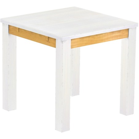 Esstisch 80x80 Rio Classico Snow Honig massiver Pinien Holztisch - vorgerichtet für Ansteckplatten - Tisch ausziehbar
