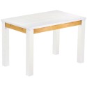 Esstisch 120x73 Rio Classico Snow Honig massiver Pinien Holztisch - vorgerichtet für Ansteckplatten - Tisch ausziehbar