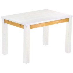 Esstisch 120x80 Rio Classico Snow Honig massiver Pinien Holztisch - vorgerichtet für Ansteckplatten - Tisch ausziehbar