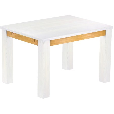 Esstisch 120x90 Rio Classico Snow Honig massiver Pinien Holztisch - vorgerichtet für Ansteckplatten - Tisch ausziehbar