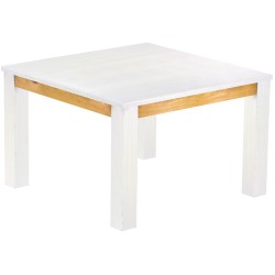 Esstisch 120x120 Rio Classico Snow Honig massiver Pinien Holztisch - vorgerichtet für Ansteckplatten - Tisch ausziehbar