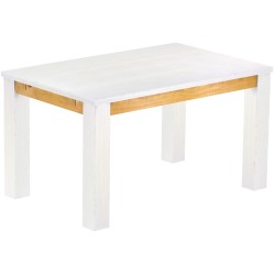 Esstisch 140x90 Rio Classico Snow Honig massiver Pinien Holztisch - vorgerichtet für Ansteckplatten - Tisch ausziehbar