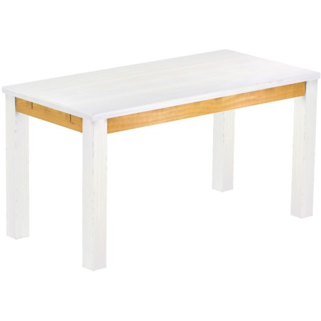 Esstisch 150x73 Rio Classico Snow Honig massiver Pinien Holztisch - vorgerichtet für Ansteckplatten - Tisch ausziehbar