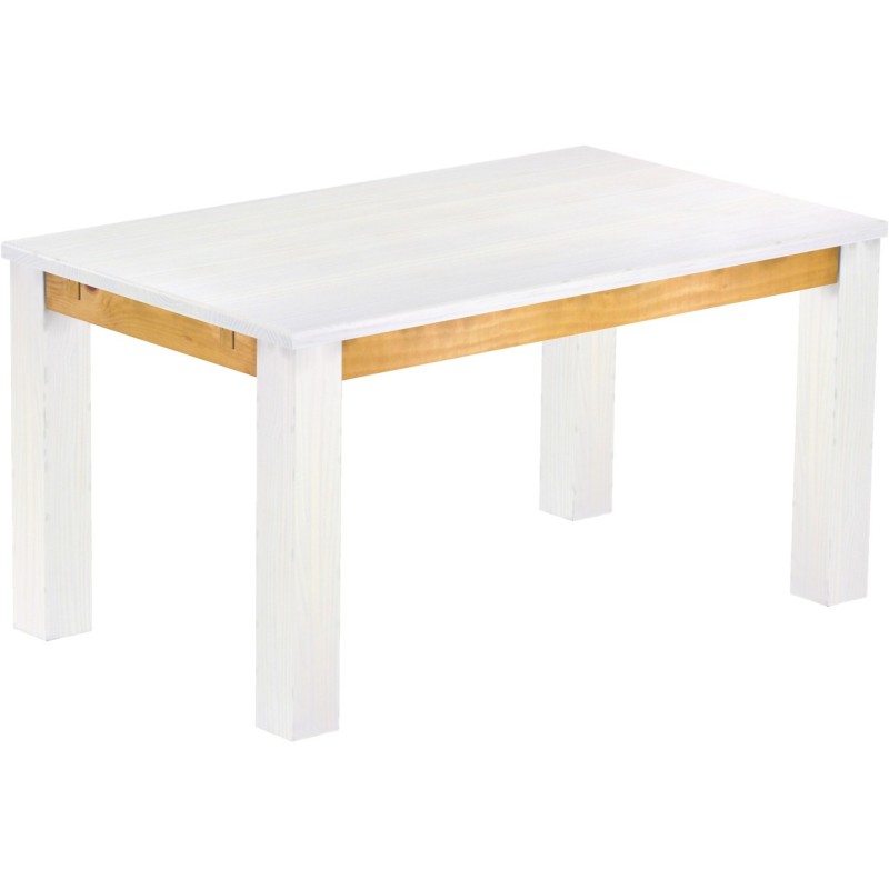 Esstisch 150x90 Rio Classico Snow Honig massiver Pinien Holztisch - vorgerichtet für Ansteckplatten - Tisch ausziehbar