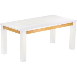 Esstisch 180x90 Rio Classico Snow Honig massiver Pinien Holztisch - vorgerichtet für Ansteckplatten - Tisch ausziehbar