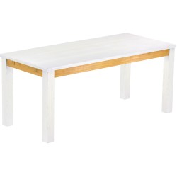 Esstisch 180x80 Rio Classico Snow Honig massiver Pinien Holztisch - vorgerichtet für Ansteckplatten - Tisch ausziehbar