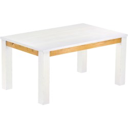 Esstisch 160x100 Rio Classico Snow Honig massiver Pinien Holztisch - vorgerichtet für Ansteckplatten - Tisch ausziehbar
