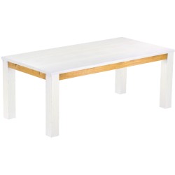Esstisch 200x100 Rio Classico Snow Honig massiver Pinien Holztisch - vorgerichtet für Ansteckplatten - Tisch ausziehbar