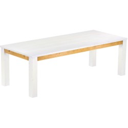 Esstisch 240x100 Rio Classico Snow Honig massiver Pinien Holztisch - vorgerichtet für Ansteckplatten - Tisch ausziehbar