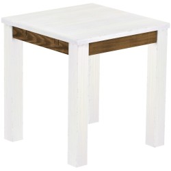 Esstisch 73x73 Rio Classico Snow Eiche massiver Pinien Holztisch - vorgerichtet für Ansteckplatten - Tisch ausziehbar