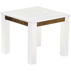 Esstisch 90x90 Rio Classico Snow Eiche massiver Pinien Holztisch - vorgerichtet für Ansteckplatten - Tisch ausziehbar