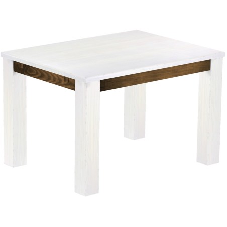 Esstisch 120x90 Rio Classico Snow Eiche massiver Pinien Holztisch - vorgerichtet für Ansteckplatten - Tisch ausziehbar